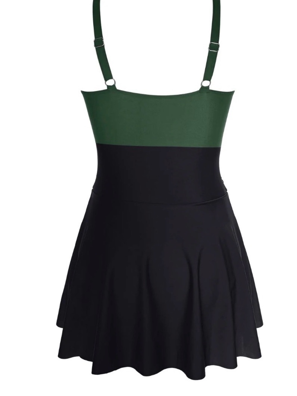 Green & Black Surplice One-Piece Swim Dress - Picture 2 of 2